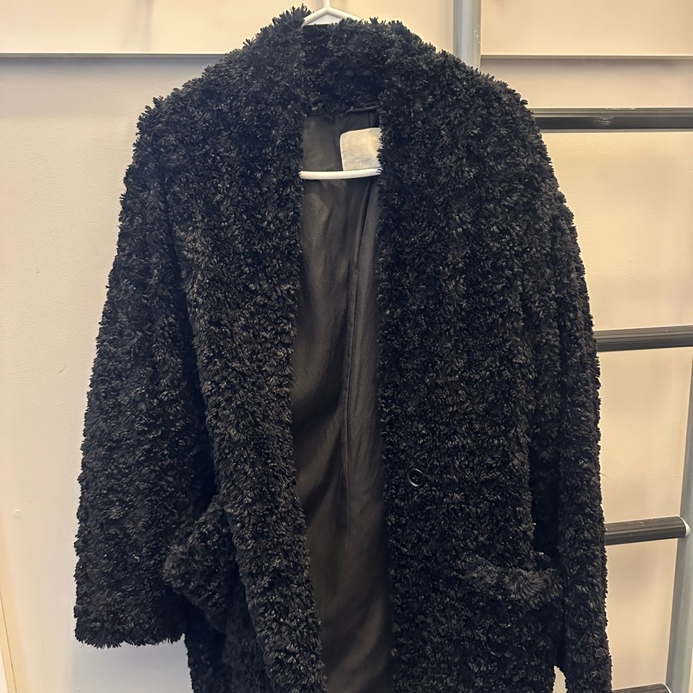 Wilfred Free Black Faux Fur Coat